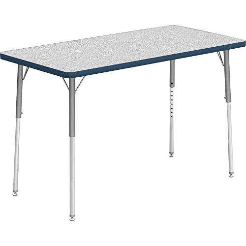 Lorell Classroom Rectangular Activity Tabletop Table Top, Gray Nebula,High Pressure Laminate (HPL),Navy