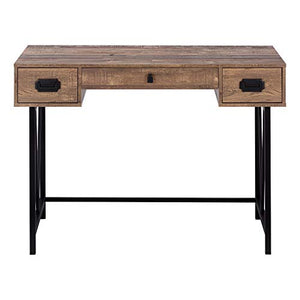 Monarch Specialties Laptop Table with Drawers-Industrial Style-Metal Legs Computer Desk Home & Office, 48" L, Brown Reclaimed Wood Look