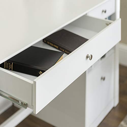 Walker Edison Modern Wood Computer Writing Desk Storage File Drawer Office, 48 Inch, White