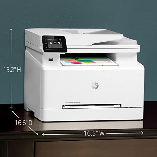 HP Laserjet Pro MFP M283cdwD All-in-One Wireless Color Laser Printer, White - Print Scan Copy Fax - 22 ppm, 2.7" Touchscreen, Auto 2-Sided Printing, 50-Sheet ADF, Ethernet, Cbmou Printer_Cable