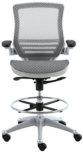 Harwick Evolve All Mesh Heavy Duty Drafting Chair - Platinum Finish