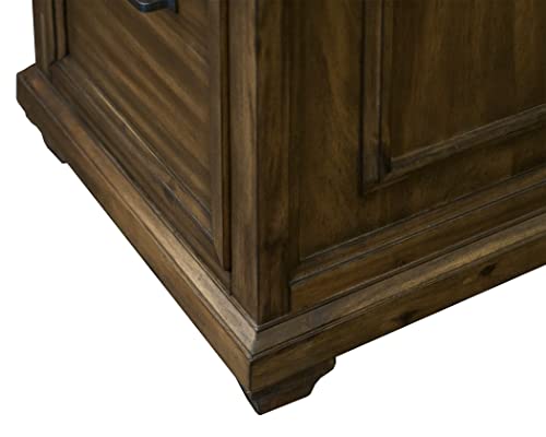 Martin Furniture Traditional Wood Writing Table, Office Corner Return Desk - Brown