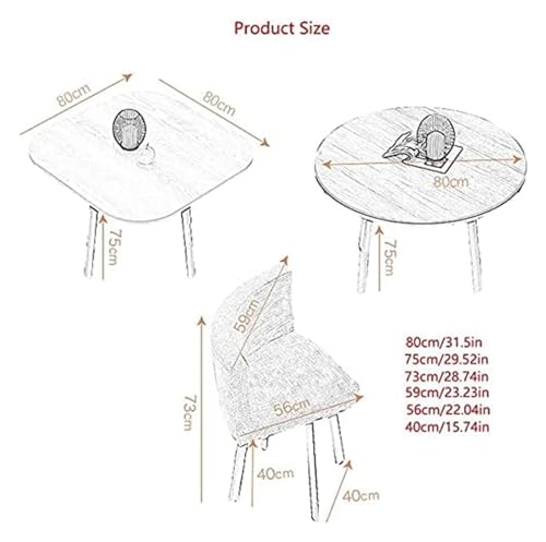 DioOnes Table Set with 1 Table and 4 Chairs - Round Dining Table and Chair Set for Home Office or Refreshment Shop