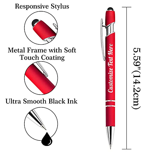 Personalized Pens Bulk 150 Custom Ballpoint Pens with Business Name Message Logo, Customized Engraving Pens with Stylus, Great for Birthdays Anniversaries Graduations(Medium Point, Black Ink, 156 Pcs)