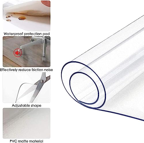 PHONME Transparent Chair Mat for Carpets, PVC Office Carpet Protector - Non Slip, Washable, Clear Rug (140 * 200cm)