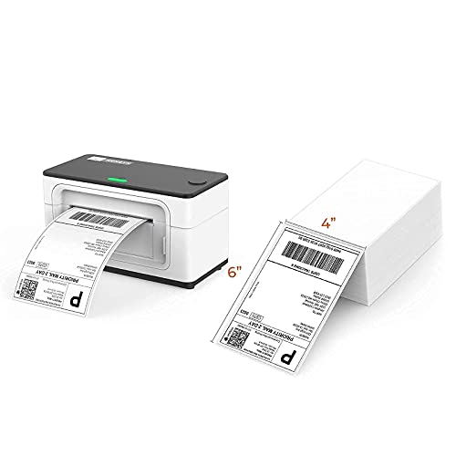 Upgrade 2.0 MUNBYN USB Upgrade Label Printer, Thermal Printer for Barcodes-Labels Labeling with MUNBYN Thermal Direct Shipping Label (Pack of 500 4x6 Fan-Fold Labels) - Commercial Grade