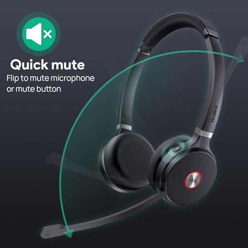 Yealink WH62 Mono Wireless DECT Headset - Teams Certified, Noise Cancelling, 525 ft Wireless Range