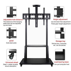 YokIma TV Stand Mobile TV Cart for 32-75 Inch TVs with Tray and Wheels