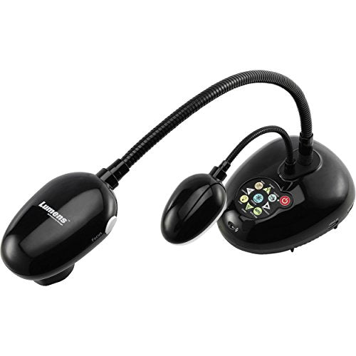 Lumens PC193 High-Definition Document Camera, Full HD 1080p Output Resolution with 30fps, 20x Variable Zoom Ratio, VGA and HDMI Input/Output, Built-In Microphone, Highly Flexible Gooseneck, Black