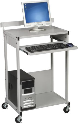 Balt Max Stax Stand Up Workstation Or Dual Printer/Fax Machine Stand, Gray Podwer Coat Finish, 42.5" H x 25.13" W x 20" D (25983)