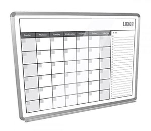 Luxor Dry-Erase Magnetic Monthly Calendar Board - 48" x 36"