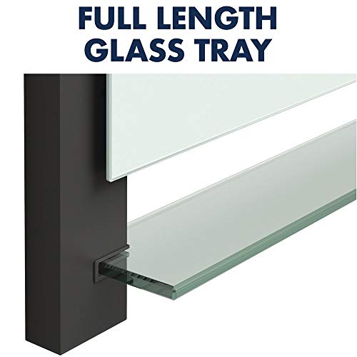 Quartet Glass Whiteboard, Magnetic Dry Erase White Board, 50" x 28", Wide Format with Invisible Mount, Black Aluminum Frame, Evoque (G5028BA)