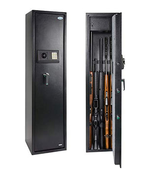Rifle Safe Gun Safe Quick Access 5-Gun Shotgun Cabinet (Biometric/Digital) (Large Gun Safe-Digital)