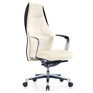 Zuri Furniture High Back Executive Chair - White Leather