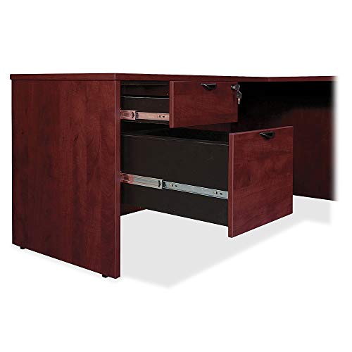 Lorell Mahogany Left Return Desk 48"x24"x29