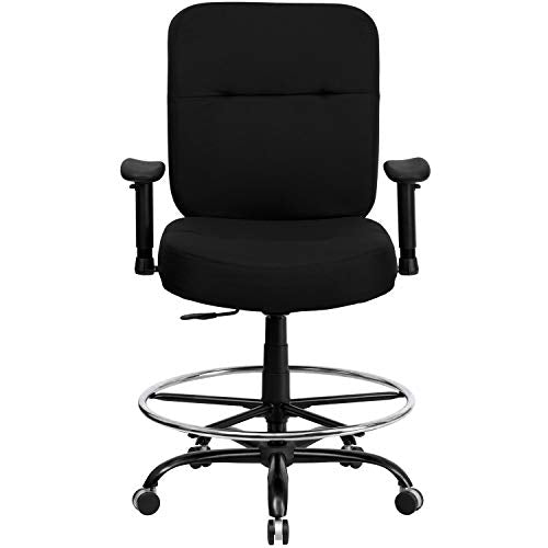A Line Furniture Tuva Big and Tall Black Fabric Drafting Office Chair