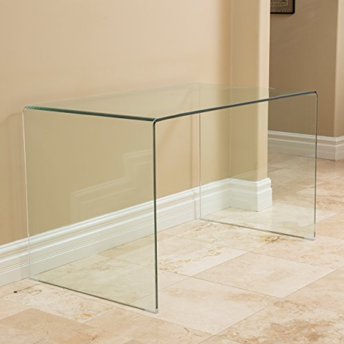Christopher Knight Home 296695 Javi Tempered Glass Computer Desk, Clear