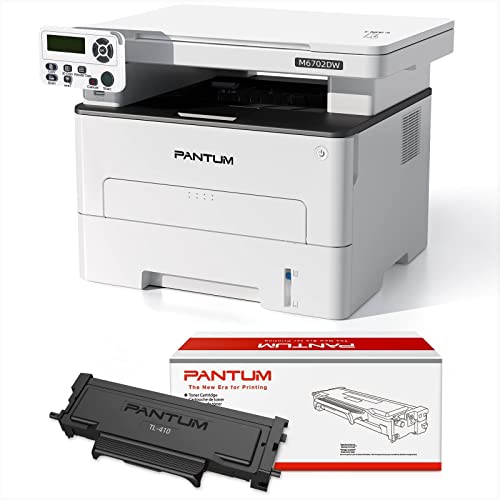 Laserjet Machine Printers All in One Monochrome Wireless Laser Printer Scanner Copier Black and White Multifunction Printer with Duplex 2-Sided Print&Copy 32ppm M6702DW(W1P78J) Pantum with TL-410
