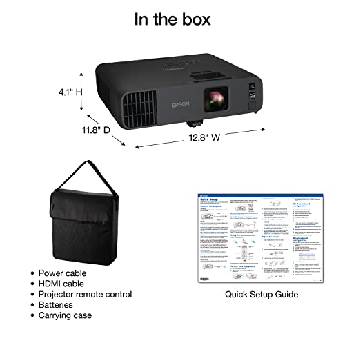 Epson Full HD Wireless Laser Projector, 4,600 Lumens, Miracast, 2 HDMI Ports, USB Power, 16W Speaker