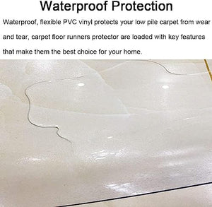 PHONME Clear Wood Floor Protector Mat, Transparent Carpet Chair Desk Mat, 1.5mm Waterproof Skid-Resistant (140 * 200cm)