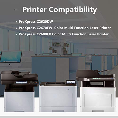 5-Pack (2BK+C+M+Y) CLT-505L CLT-K505L C505L Y505L M505L Compatible Toner Cartridge Replacement for Samsung ProXpress C2620DW C2670FW C2680FX Printer,Sold by TopInk