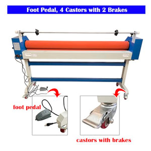 EQCOTWEA 63in Electric/Manual Cold Laminator with Film Release Rod - 1in Thickness