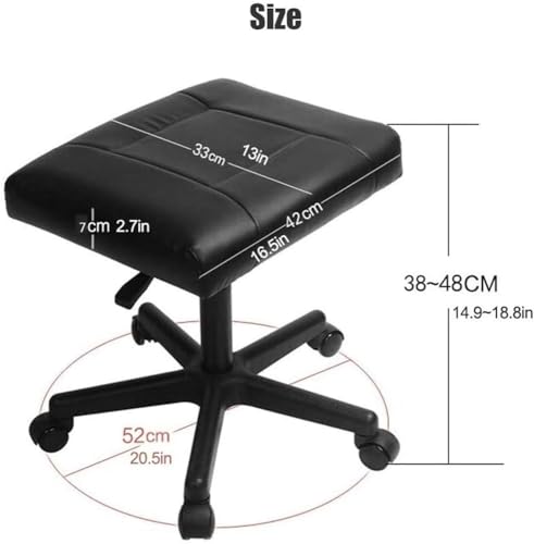 ZIRRFA Under Desk Footrest with Wheels - Gaming Chair Foot Stool, Height Adjustable 360° Rolling Leg Rest
