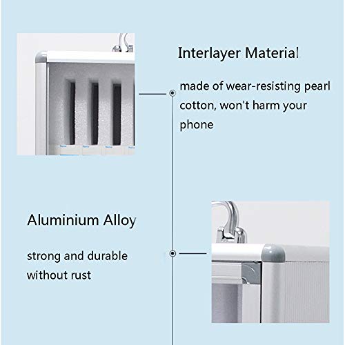 Loghot Aluminum Alloy Pocket Chart Cell Phones Storage Cabinet for Cell Phones,Wall-Mounted with a Locked,Can be Carried by Hand(60 Slots)