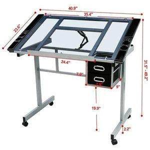 CLYZ Adjustable Drafting Table Artist Drawing Table Craft Desk Home Office Art Use