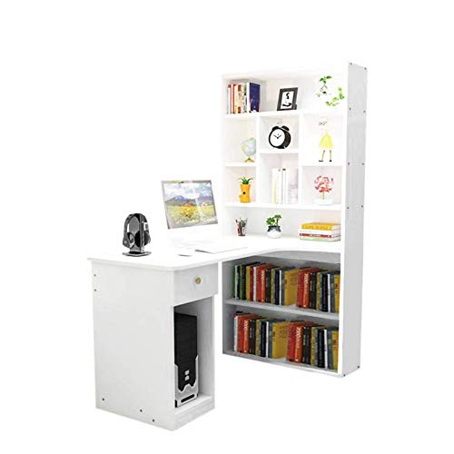 Writing Desk,Working Desk with Bookcase Combination Student Study Table Home Office Workstation Desk Study Gaming Table Modern Bedroom Table