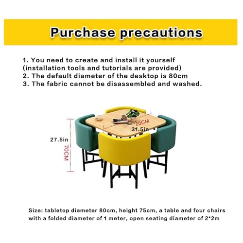 YNAYGDIUGD Coffee Table and Chair Combination Set - Multi-functional Dining and Office Furniture (Color: Sky)