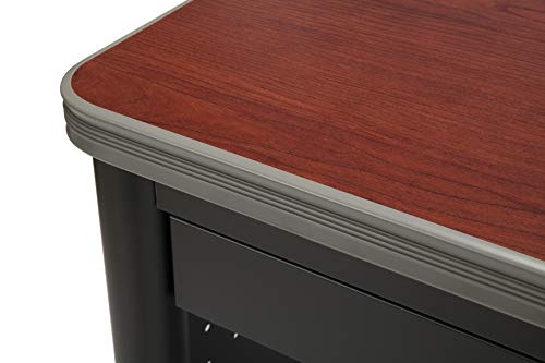 OFM Mesa Series Steel Teacher's Desk with Laminate Top, 3-Drawer Single Pedestal, in Cherry (66348-CHY)