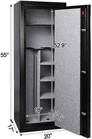 AEGIS Fireproof Rifle Safe, 14 Shotgun Rifle Safe, UL Certified Electronic Gun Storage Box Safe, With Numeric Keypad Lock and Key(6.61 Cubic Feet)