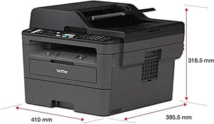 Brother MFC L2700 Series Compact Wireless Monochrome Laser All-in-One Printer, ADF, Mobile Printing, Print Copy Scan Fax, 2-line LCD, Up to 32 Pages/Min, Auto Duplex Printing, 32GB Tela USB Card