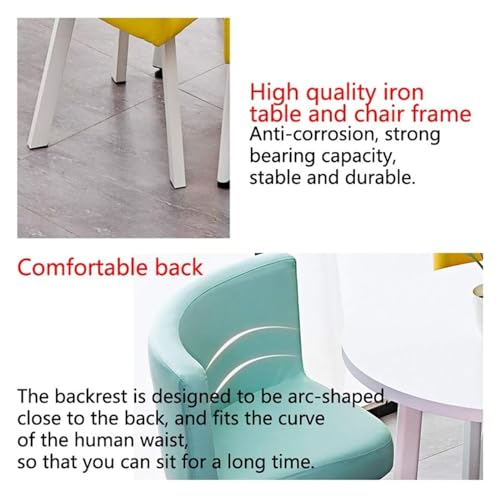 DioOnes Table Set with 1 Table and 4 PU Leather Chairs