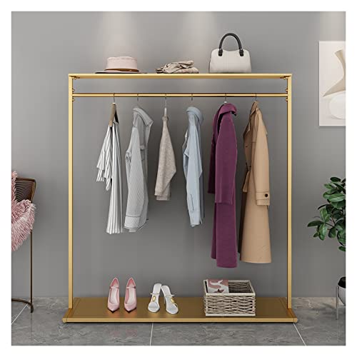 BinOxy Free Standing Coat Rack Heavy Duty Multifunctional Floor Rack - Gold, Size L