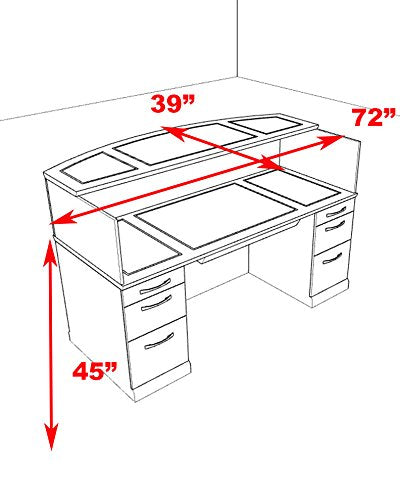 UTM Furniture 3pc Traditional Modern Executive Counter Reception Desk Set, RO-SOR-R1