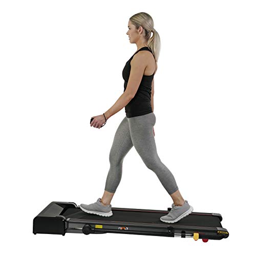 Sunny Health & Fitness Slim Folding Treadmill Trekpad with Arm Exercisers - SF-T7971, Black