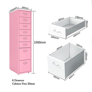 Lingula Vertical Metal File Cabinet 8 Drawers - Legal/Letter/A4 Storage - Model C, 1.4mm Size