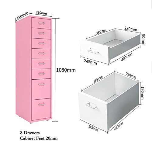 Lingula Vertical Metal File Cabinet 8 Drawers - Legal/Letter/A4 Storage - Model C, 1.4mm Size