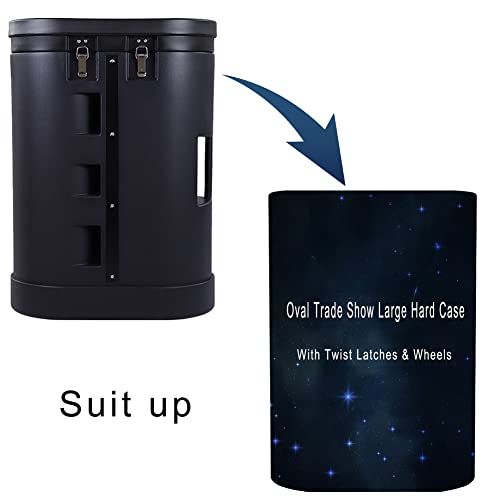 39" Tall Oval Trade Show Large Hard Case with Twist Latches & Wheels for Pop Up Trade Show Display Stand
