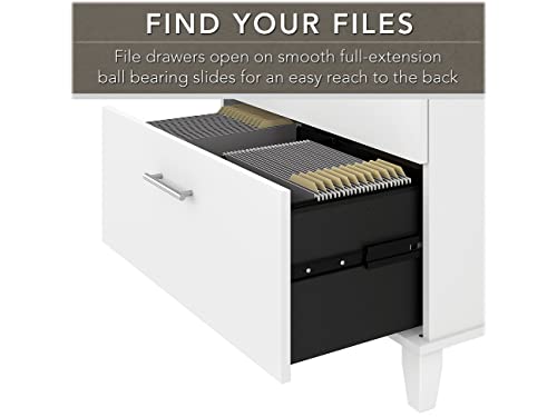 Bush Furniture Somerset 2-Drawer Lateral File Cabinet, White, 30-Inch