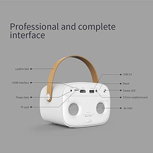 Portable Projector WOWOTO M5, Mini Projector, Smart DLP Support 4K 3D Projector, 300 ANSI Lumen, Built-in Battery, 3 Hours Playtime, 360° Speaker, Android 6.0OS Support Bluetooth, Wi-Fi Connection