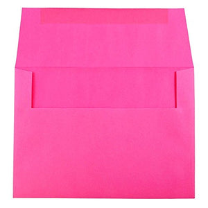 JAM PAPER A7 Colored Invitation Envelopes - 5 1/4 x 7 1/4 - Ultra Fuchsia Hot Pink - Bulk 1000/Carton