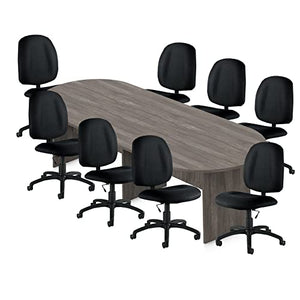 GOF Conference Table & Chair Set (G11650) - Dark Cherry, Espresso, Artisan Grey, Mahogany, Walnut - 10ft Table with 8 Chairs