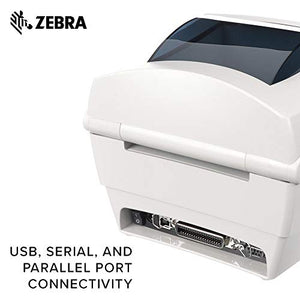 ZEBRA- GC420t Thermal Transfer Desktop Printer for Labels, Receipts, Barcodes, Tags, and Wrist Bands - Print Width of 4 in - USB, Serial, and Parallel Port Connectivity