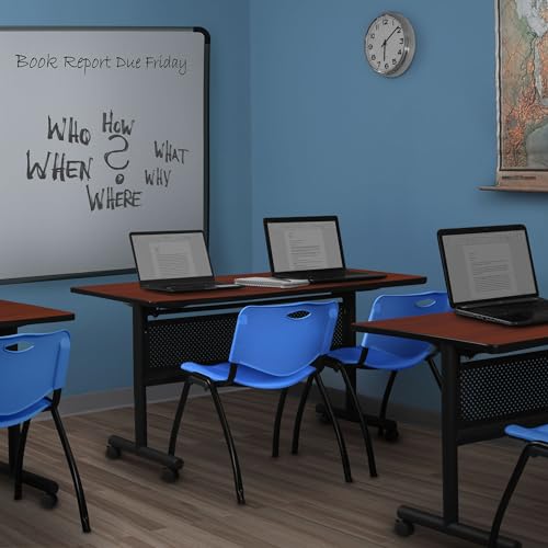 Romig M Lightweight Stackable Sturdy Breakroom Chair (8 Pack) - Blue