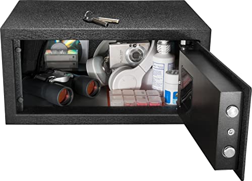 BARSKA AX12476 Quick Access Keypad Biometric Fingerprint Security Safe Box 0.46 Cubic Ft, Black .46CF