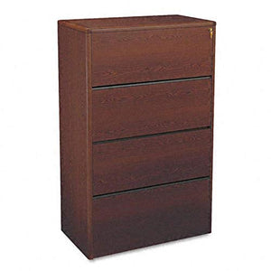 HON 10700 Series Four Drawer Lateral File Cabinet, Mahogany, 36w x 20d x 59 1/8h