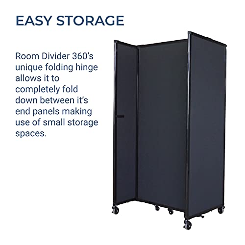 VERSARE Straightwall Sliding Portable Wall Partition | Freestanding Office Dividers | Locking Wheels | 11'3'' Wide x 7'6'' Tall Cloud Gray Panels
